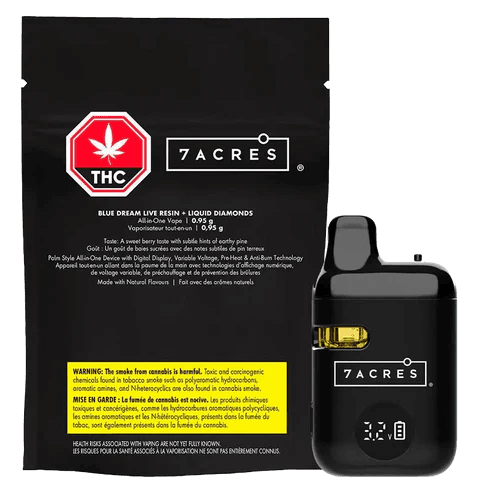 7ACRES 0.95g Blue Dream Live Resin and Liquid Diamonds All-In-One Disposable Vape