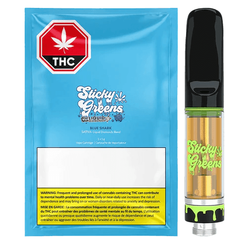 Sticky Greens Blue Shark Liquid Diamonds Vape Cartridge