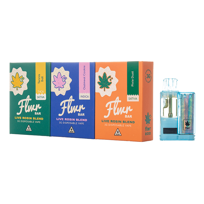 FLWR Bar 3g THCA Live Rosin Disposable Vape Pen high potency solventless